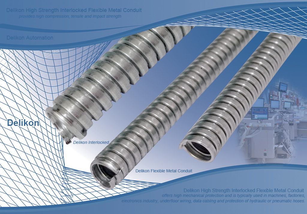 [CN] Delikon industry machinery wiring protection High Strength Interlocked Flexible Metallic Conduit