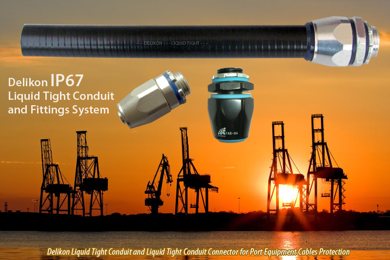 [CN] sea port crane cable Protection Delikon Liquid Tight Conduit Liquid Tight conduit connector 